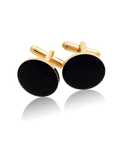 Classic Black Stone with Gold & Silver Cufflinks