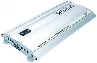 Car-Amplifier Megakick ‘SilverSonic 3000′ 4x 750 Watt, silber eloxiert