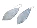 Sterling Silver Natural White Mother of Pearl MOP Shell Feather-Shaped Hook Earrings