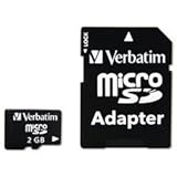 Verbatim 2 GB microSD Flash Memory Card with SD Adpater 96168