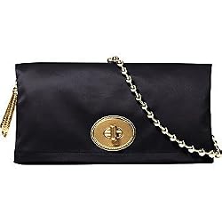 Coach Amanda Satin Foldover Flap Handbag in Black 12926