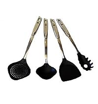 JIX 4 Pcs Premium Non-stick Kitchen Tools Set with Wall Rack FREE Cake Server