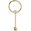 Gold Electro Titanium Door Knocker Barbell Tongue Ring