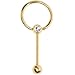 Gold Electro Titanium Door Knocker Barbell Tongue Ring