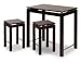 Winsome Wood 92734 Linea 3pc Pub Kitchen Set, Island Table With 2 Stools (espresso)