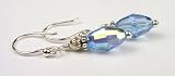 March Aquamarine Sterling Silver Swarovski Crystal Beaded Birthstone Earrings