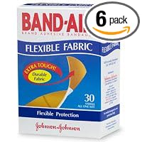 Band-Aid Brand Adhesive Bandages, Flexible Fabric, 30-Count All-One-Size (Pack of 6) by Band-Aid