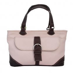 Buy Leather Purse with Front Pocket - Pastel Pink Chocolate - by Piel Leather - 2436PP CHC (Pastel... by Piel Leather, Inc