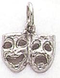 Comedy Tragedy White Gold Charm - K954
