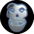 MISFITS - Chrome Skull - Button / Pin