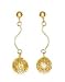 Jewelry : 14k Yellow Wire Ball Drop Friction-Back Earrings
