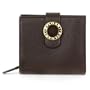Women's Bi-Fold Dark Brown/Gold Leather Wallet: Dark Brown/Gold Wallet