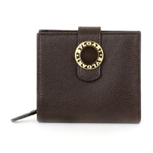 Buy Ladies Bi-Fold Dark Brown Gold Leather Wallet: Dark Brown Gold Wallet by Bulgari