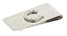 Rhodium plated money clip with horseshoe accent