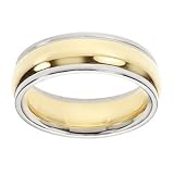 14k Two-Tone Comfort Fit Women's Band, 6mm.