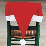 IMAGE OF Set of 4 Santa Hat Chair Covers Xmas Christmas Holiday
