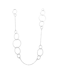 Rhodiumplated Sterling Silver Graduated Oval Links Necklace (24 Inch)