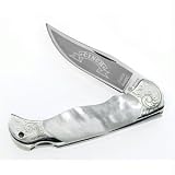 Folding Hunter, Mother-of-Pearl Handle, Plain, Leather Pouch