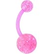 Bioplast Pink Glitter Belly Ring