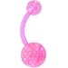 Bioplast Pink Glitter Belly Ring