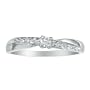 10K White Gold Diamond Promise Ring, Crossover Style Band ( sizes 4 - 10)