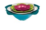 Zak Designs - 2008-D840 - Aqua - Set de 4 Saladiers Rose Emboitables du L au S : Bleu Aqua/ Blanc / Vert / Framboise