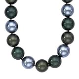 925 Silver & Tahitian Shell Necklace- 16 + 2 IN
