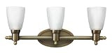 Good Earth Lighting GL1433-AB-I Danube Three Light Bathbar with Alabaster Glass Diffuser, Antique Brass