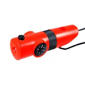 Compact 7-in-1 Survival Safety Tool - Whistle, Light, Compass, Mirror by Senter