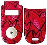 Red Heart Abstract - Motorola V220 Faceplate Cell Phone Cover - V220 Cell Phone Front Cover/ Battery Door Cover Hard Face plate