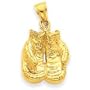 14k Solid Polished Open-Backed Boxing Gloves Pendant