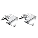 Unique Modern Art Bended Square Stainless Steel Men’s Cufflinks (Silver Color)