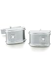 14k White Gold with Large Diamond Cufflinks