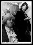 Rolling Stones (Brian Jones & Keith Richards) White Wood-Mounted Music Poster Print - 24