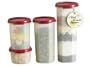 Tupperware Set of 4. Modular Mates Round Containers. Brilliant Blue Seals