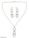 Pearl jewelry set, 'Ravishing Trio' 16.1 L