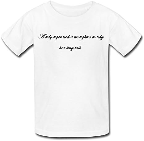 Tidy Tiger Cotton Crew Neck White Personalized Tee For Young Boy XL