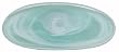 Colorful Recycled Art Glass Oval Bowl Green 16 1/2"L 3 1/2"H"