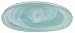 Colorful Recycled Art Glass Oval Bowl Green 16 1/2"L 3 1/2"H"
