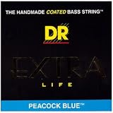 DR Strings PEACOCK BLUE  - EXTRA-Life Blue Coated Bass 45-105