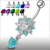 Fancy Jeweled Dangling Belly Ring Body Jewelry