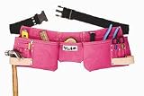 Bourn Tough 4-PRW 9 POCKET SUEDE LEATHER WOMEN'S PINK TOOL BELT / TOOL APRON