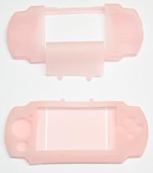 PSP 3000 Silicone Skin Case with LCD Screen Protector - Pink (2 Pack)