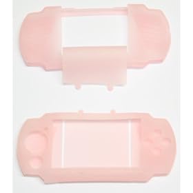 PSP 3000 Silicone Skin Case with LCD Screen Protector - Pink (2 Pack)