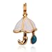 18k Gold Plated Sterling Silver Blue and White Epoxy Umbrella Charm
