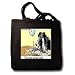 Londons Times Funny Dogs Cartoons - Bored Border Collie - Tote Bags