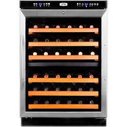 Summit Under-Counter Dual-Zone Wine Cellar - 46 Bottle: Stainless Steel