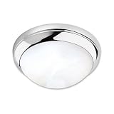 Good Earth Lighting G4552-CH-I Metro One Light Flush Mount Ceiling Fixture with Opal Glass Diffuser, Chrome