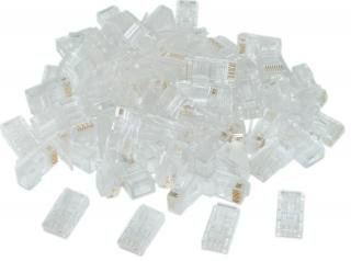 RJ45 CAT5E (8P8C) Crimp Connector solid, (100 Pcs Per Bag)
