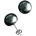 Enhanced Black AAAA Cultured Pearl Platinum Overlay CAREFREE Sterling Silver Stud Earrings (LS1B)